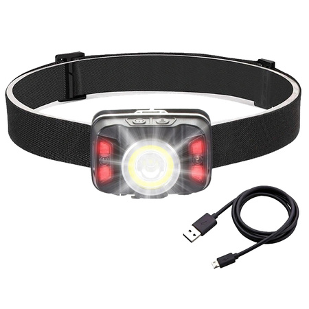 Latarka Czołowa LED Akumulatorowa z czujnikiem ruchu XTE 5W + COB 10W VA0025 VAYOX