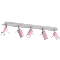 Lampa Sufitowa PRESTON Różowa Biała 5x mini GU10 Milagro