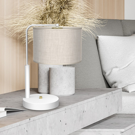 Lampka Biurkowa Stołowa LINO Biała Lniana 1xE27 Milagro