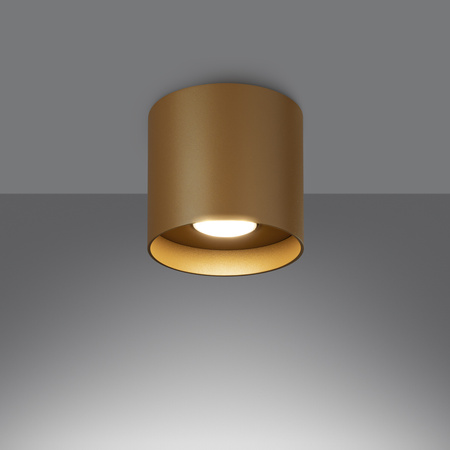 Lampa Sufitowa Oprawa Natynkowa SPOT TUBA GU10 Cylindryczna Złota Minimalistyczna Mika Sollux