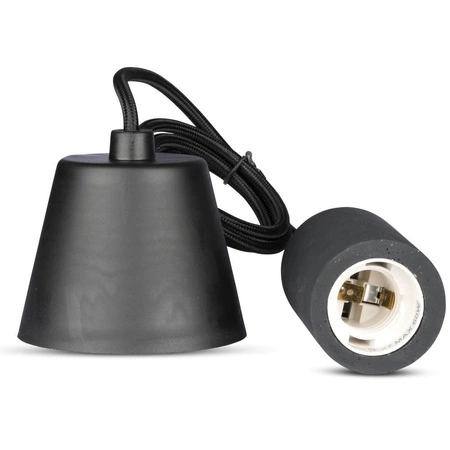 Lampa Wisząca Oprawa E27 Betonowy klosz z czarnym kablem VT-7668 V-TAC