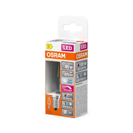Żarówka LED B35 Świeczka E14 3.4W = 40W 470lm 4000K Neutralna CRI90 300° Filament Ściemnialna SUPERSTAR PLUS CLASSIC Osram
