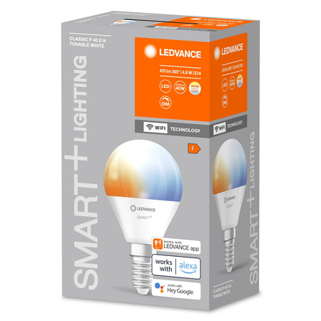 Żarówka LED E14 P40 4.9W 470lm SMART+ WiFi CCT Ściemnialna Mini Bulb LEDVANCE