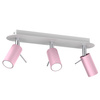 Lampa Sufitowa PRESTON Różowa Biała 3x mini GU10 Milagro