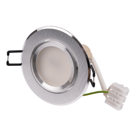 Oprawa Halogenowa Podtynkowa Okrągła Ruchoma TRIX 3w1 GU10 6W 4000K Srebrna Szczotkowana LUMILED