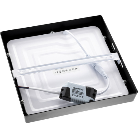 Plafon natynkowy Panel LED 18W 4000K Czarny kwadratowy Proma LVT