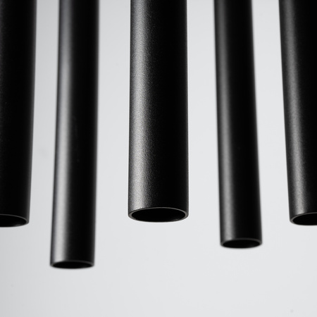 Lampa Sufitowa Wisząca Zwis 5x G9 Żyrandol Tubularna Czarna Nowoczesna Pastelo Sollux