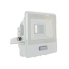 Naświetlacz LED 10W 735lm 6500K IP65 Biały z mufą, czujnikiem ruchu i funkcją CUT-OFF Samsung Chip VT-118S-W V-TAC