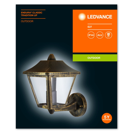 Lampa Ogrodowa Zewnętrzna Kinkiet Elewacyjny LED E27 IP44 Czarny Endura Ledvance