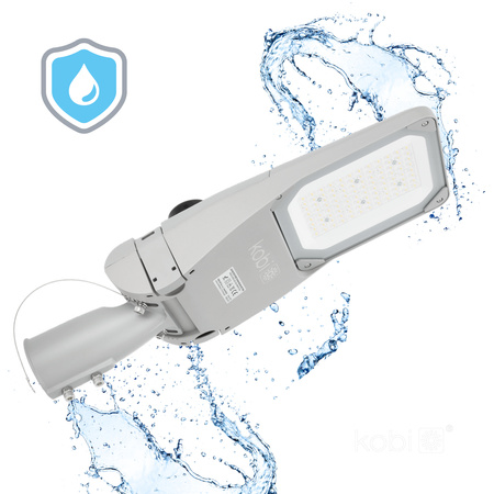 Lampa Uliczna LED Przemysłowa Oprawa Drogowa 80W 13600lm 4000K Neutralna IP66 IK09 Szara Master Street Kobi