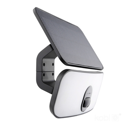 Naświetlacz LED Solarny Zewnętrzny Ogrodowy 13W 1400lm 4000K Neutralny 120° z Czujnikiem Ruchu i Zmierzchu IP65 IK03 Czarny Phoenix Kobi