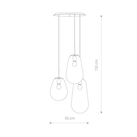 Lampa Sufitowa Wisząca 3x E27 Złota Nowoczesna PEAR 7794 Nowodvorski