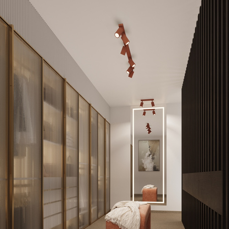 Lampa Sufitowa Reflektor Tuba Spot 1x GU10 Ochra Czerwona Karbon Deep Space SL.1628 Sollux