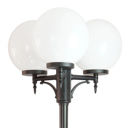 Lampa Ogrodowa Zewnętrzna Słupek LATARNIA E27 KULE CLASSIC OGMWN 3 300 190-290cm czarny Su-Ma