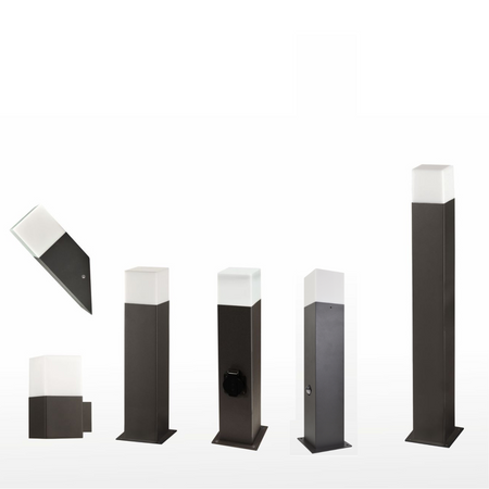 Lampa Ogrodowa LED E27 NEW YORK TUBA Słupek 44cm z Gniazdem - GOLDLUX (Polux)