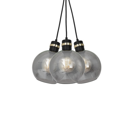 Lampa wisząca OMEGA 3xE27 Przydymione Szkło Kula MLP6532 Milagro Metal + Szkło