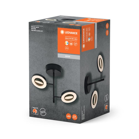 Lampa Oprawa Sufitowa Punktowa LED 2-Punktowy Dekoracyjny 21W Czarna LEDVANCE