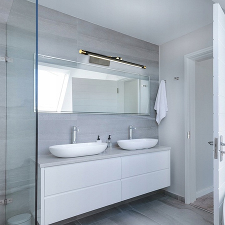 Kinkiet LED Lampa Ścienna nad Lustro 12W 1440lm 4000K 160° Czarny Złoty 56cm Lappa Masterled