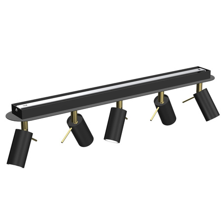 Lampa Sufitowa PRESTON Złota Czarna 5x mini GU10 Milagro