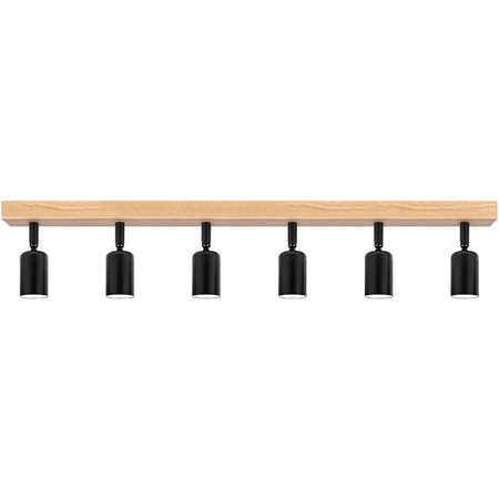 Lampa Sufitowa Spot Tuba Reflektor Oprawa Halogenowa 6x E27 Ruchomy Czarny Brązowy Eos Masterled