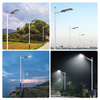 Lampa LED solarna uliczna czarna 150W 6000K zimna IP65 czujnik ruchu i zmierzchu + pilot
