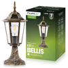 Lampa Ogrodowa Zewnętrzna E27 SŁUPEK LATARNIA 39cm Patyna BELLIS LUMILED