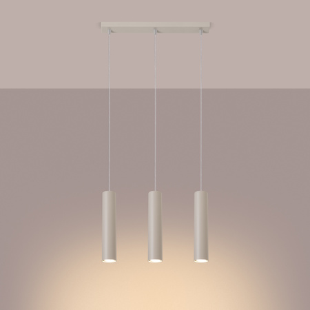 Lampa Wisząca Sufitowa Zwis Tuba Spot 3x GU10 Beżowa Lagos Ocean Green SL.1481 Sollux