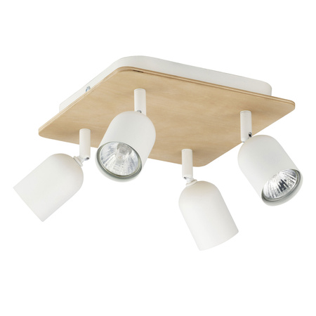 Lampa Sufitowa TOP WOOD Spot Biała Drewniana Klasyczna 4xGU10 3297 TK Lighting