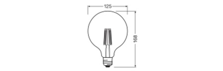Żarówka LED G125 Kula E27 7.2W = 100W 1521lm 2700K Ciepła 330° Filament CLASSIC ENERGY EFFICIENCY Osram