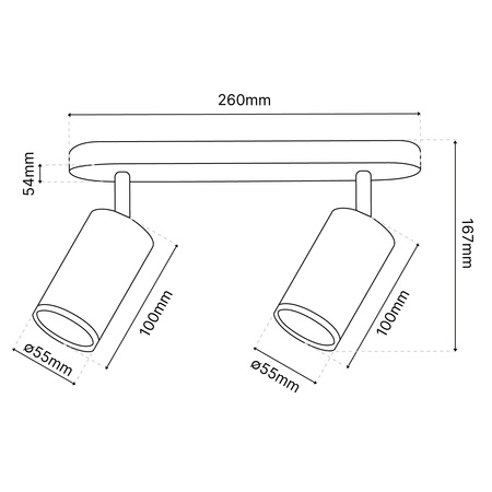 Lampa Sufitowa Reflektor LED Spot 2x GU10 IP44 ADERO Czarna Lumiled
