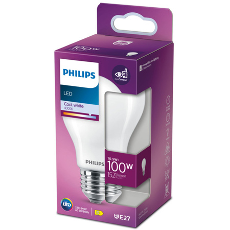 Żarówka LED E27 A60 10.5W = 100W 1521lm 4000K Neutralna FILAMENT LED Classic Philips