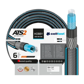 Wąż Ogrodowy do Wody 6 Warstwowy z Oplotem 1/2" 20m Mocny HOBBY ATS2 CELLFAST
