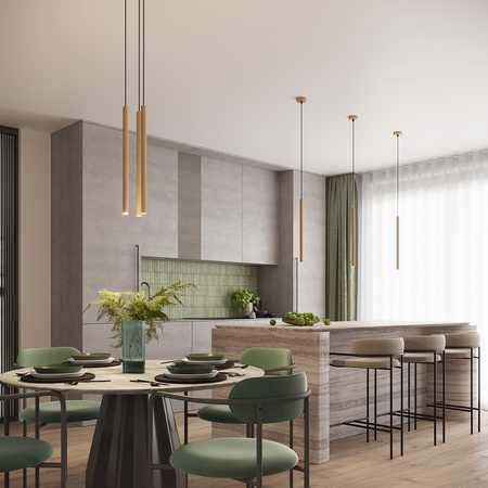 Lampa Sufitowa Wisząca Zwis 3x G9 Tubularna Złota Nowoczesna Arche Sollux