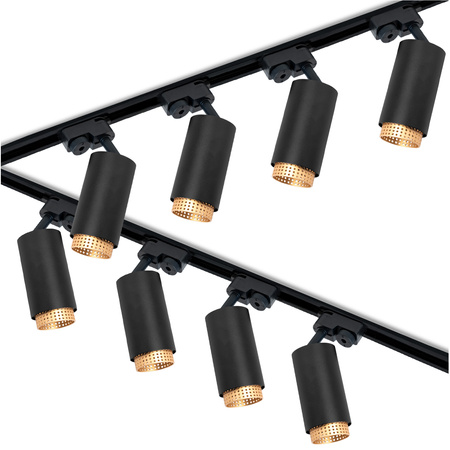 ZESTAW Szynoprzewód Listwa Szyna 4m + 8x Lampa Sufitowa Reflektor GU10 Oświetlenie Szynowe LUMILED
