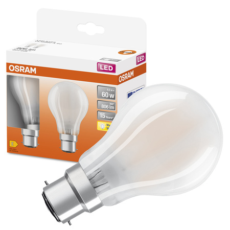 2x Żarówka LED A60 B22d 6.5W = 60W 806lm 2700K Ciepła 300° Retrofit Filament CLASSIC Osram