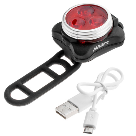 Latarka lampka rowerowa TYŁ MS B301 3x LED 4 tryby świecenia