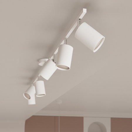 Lampa Sufitowa Wisząca Zwis 6x GU10 Żyrandol Tubularna Biała Nowoczesna Lemmi Sollux