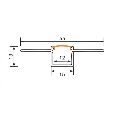Profil Aluminiowy LED do Płyt GK Gipsowych REGIPS Wpuszczany Podtynkowy Czarny 1m z Kloszem Przezroczystym do Taśm LED + Zaślepki seria GP Ecolight