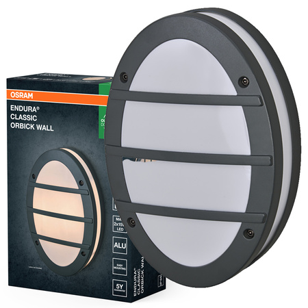 Kinkiet Ogrodowy Lampa Elewacyjna Zewnętrzna E27 Szary IP65 Endura Osram