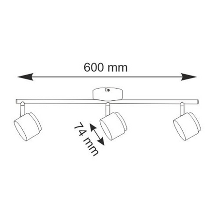 Lampa Listwa LED Oprawa Sufitowo-Ścienna 12,6W KUBIK 3 Czarny 3000K GOLDLUX (Polux)