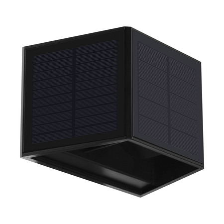 Lampa Ogrodowa Solarna Kinkiet Elewacyjny WINGS LED IP54 2W 6000K Czujnik Czarna Eko-Light