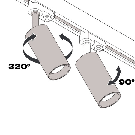 Zestaw Szyna Oświetleniowa Szynoprzewód 1m + 2x Reflektor Szynowy LED Lampa GU10 Czarny Mat