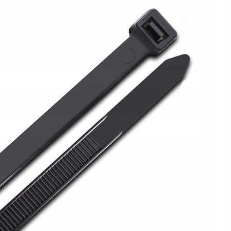 Opaska Zaciskowa Kablowa Mocna 3,6x250mm czarna 100 sztuk ECOLIGHT