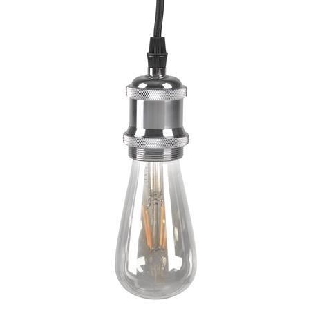 LAMPA wisząca Zawiesie z oprawką IL MIO NOLA E27 chrom 100cm kabel czarny