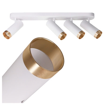Oprawa Ścienno-Sufitowa Reflektor Punktowy 4x GU10 Biała Złota FADO Sanico Goldlux