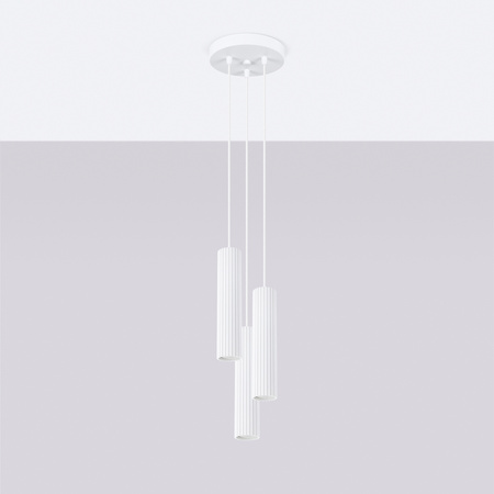 Lampa Wisząca Sufitowa Zwis Tuba Spot 3x GU10 Biała Karbon Deep Space SL.1538 Sollux
