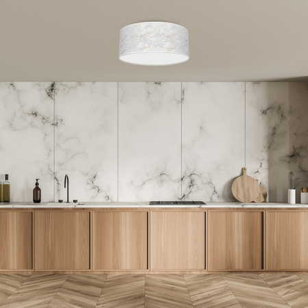 Plafon LED Lampa Sufitowa SENSO Biała Złota 2xE27 Ø40cm Milagro