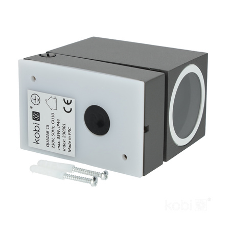 Lampa Ogrodowa Kinkiet Elewacyjny Zewnętrzny GU10 IP44 Szara Quazar Kobi