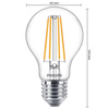 Żarówka LED E27 A60 8.5W = 75W 1055lm 2700K Ciepła Filament PHILIPS