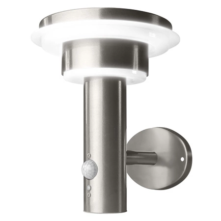 Lampa Ogrodowa Zewnętrzna Kinkiet Elewacyjny LED  6W 400lm 3000K IP44 Srebrny Z Czujnikiem Ruchu i Zmierzchu Endura Ledvance